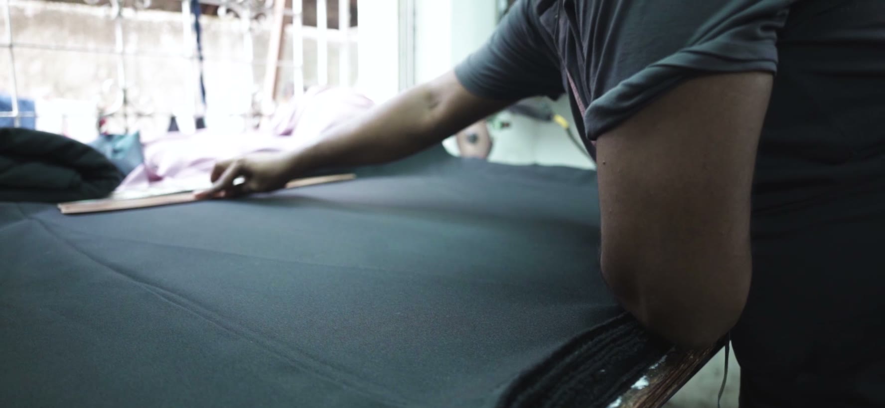 Suiting laid up and drawn for the blazer unit