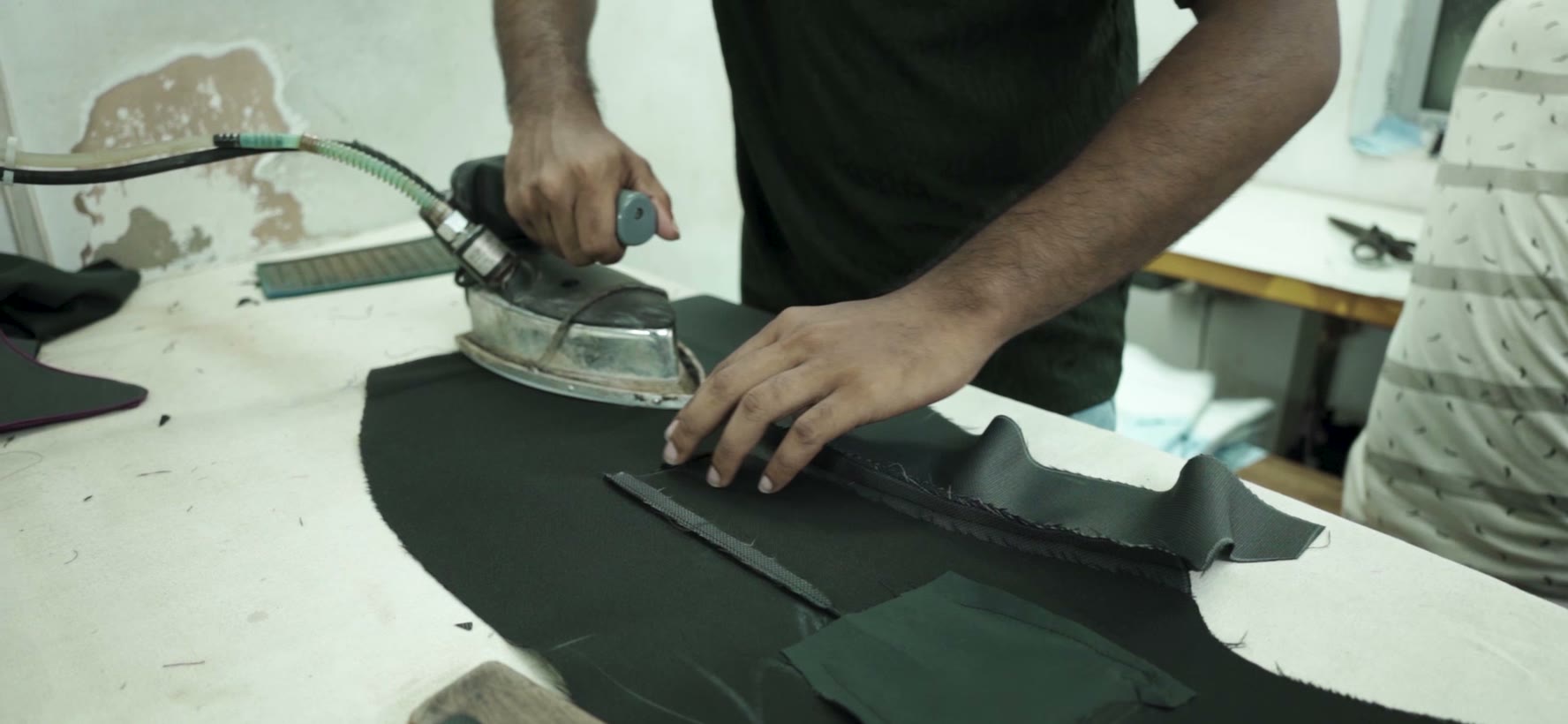 Pressing a blazer panel